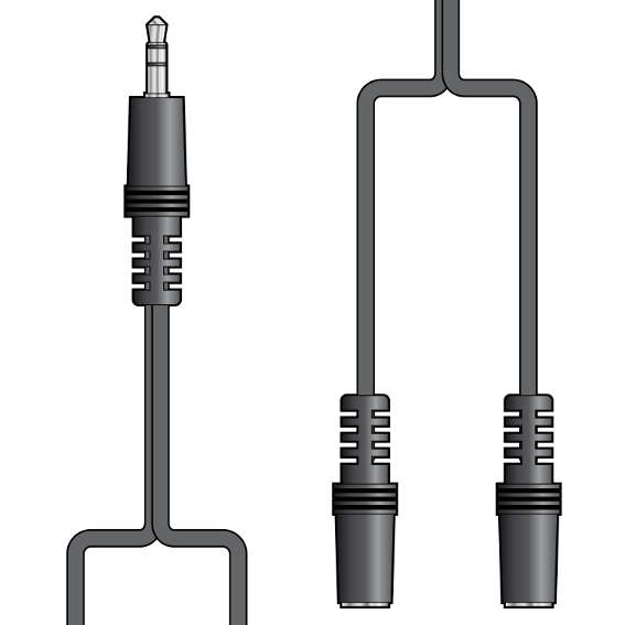 Avlink - 1.2M 3.5mm STEREO PLUG  - 2 x 3.5mm STEREO SOCKETS SPLITTER LEAD