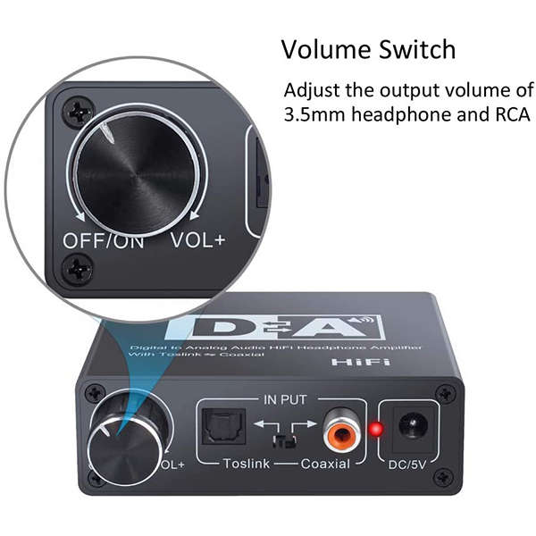 TVA - DAC DA CONV TOSLINK/COAX IN 2RCA OUT WITH BUILT IN PREAMP FOR HEADPHONE (Out of Box)