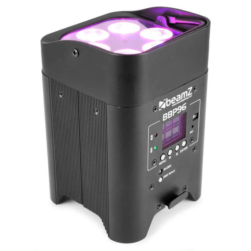 BEAMZ BBP96 LED BATTERY UPLIGHT PAR IP20 6x 12W RGBAWUV