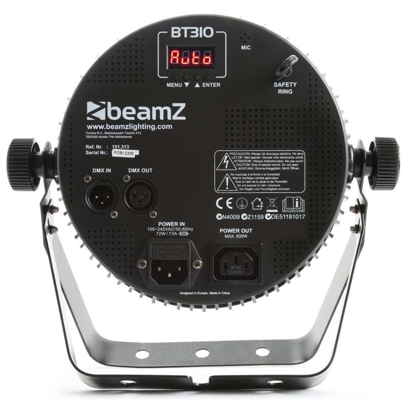 BEAMZPRO BT310 LED FLAT PAR IP20 12x 6W RGBA