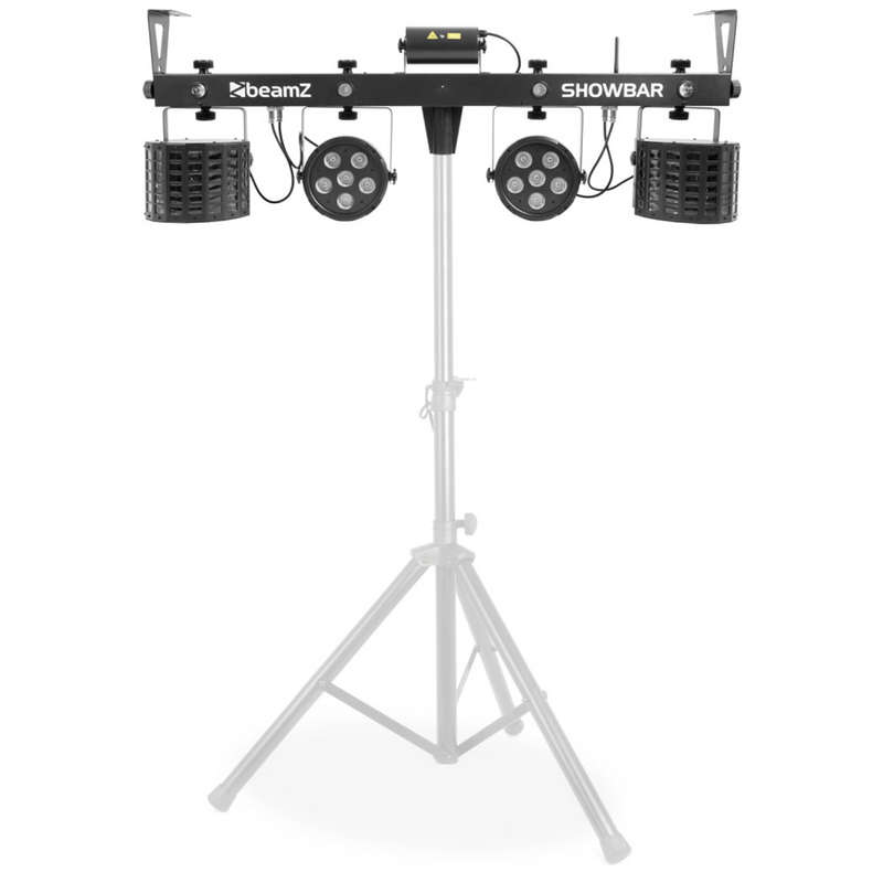 BEAMZ LED SHOWBAR WITH PAR BUTTERFLY LASER AND STROBE 4x 1W LED 12x 8W RGBWUV