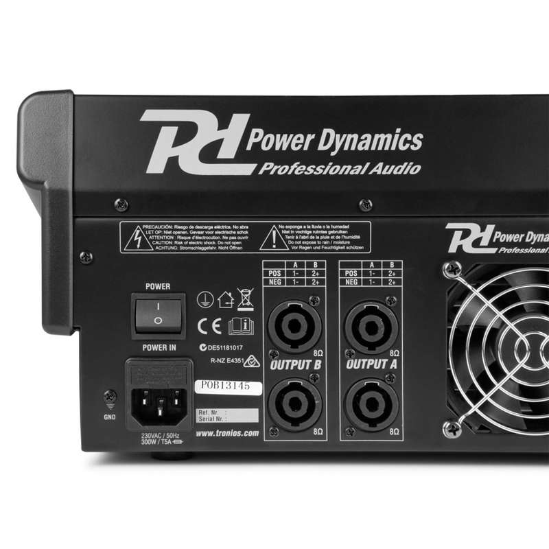 Power Dynamics - PDM-S804A POWERED STAGE MIXER WITH DSP/BT/USB/MP3