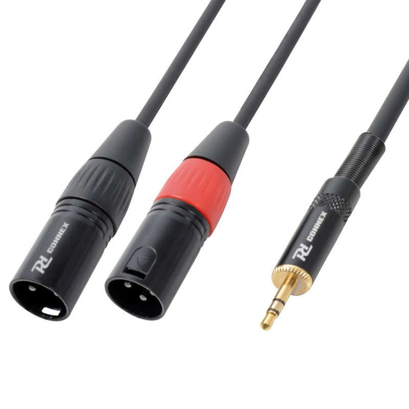 PDC CX70-1 SIGNAL LEAD 2X XLR MALE  - 3.5MM STEREO MALE 1.5M
