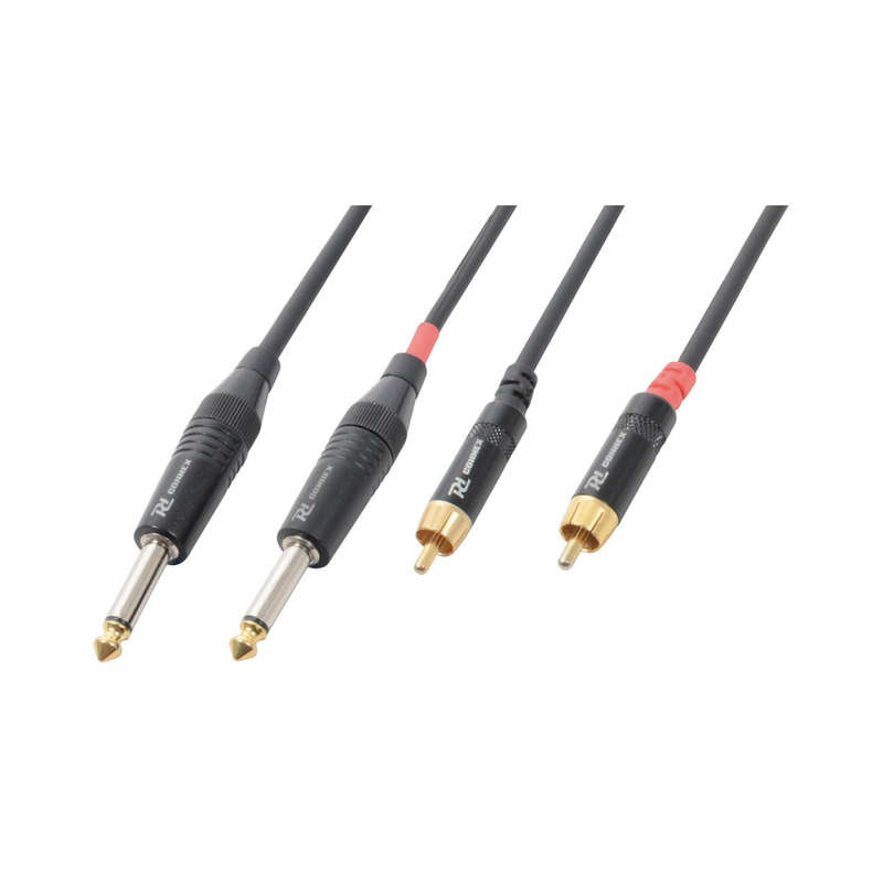 PDC CX74-1 SIGNAL LEAD 2X 6.3MM MONO MALE  - 2X RCA MALE 1.5M