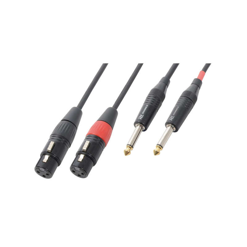 PDC CX62-1 SIGNAL LEAD 2X XLR FEMALE  - 2X 6.3MM MONO MALE 1.5M