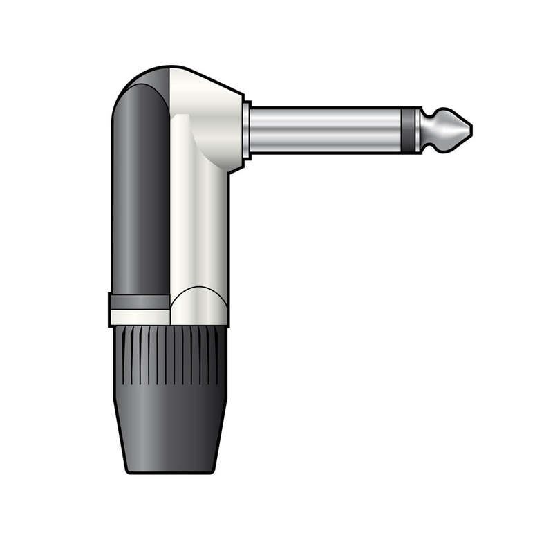 TVA CONNECTOR 6.3mm MONO MALE METAL  RIGHT ANGLE