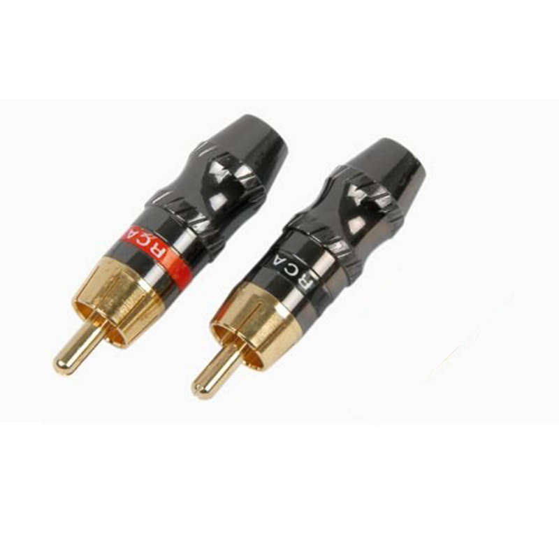 TVA CONNECTOR RCA INLINE MALE HQ GOLD RED
