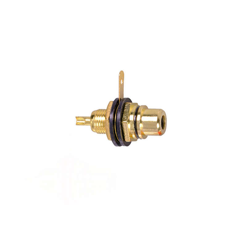 TVA CONNECTOR RCA CHASSIS MOUNT FEMALE GOLD BLACK
