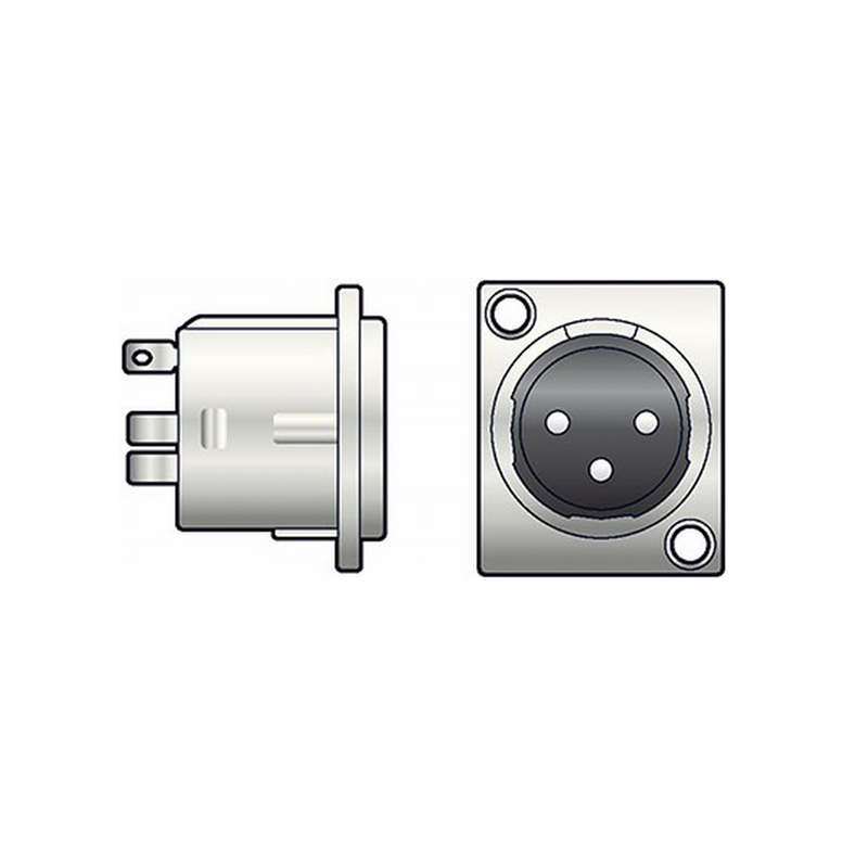 TVA CONNECTOR XLR CHASSIS MOUNT MALE