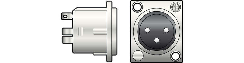 NEUTRIK CONNECTOR XLR CHASSIS MOUNT MALE