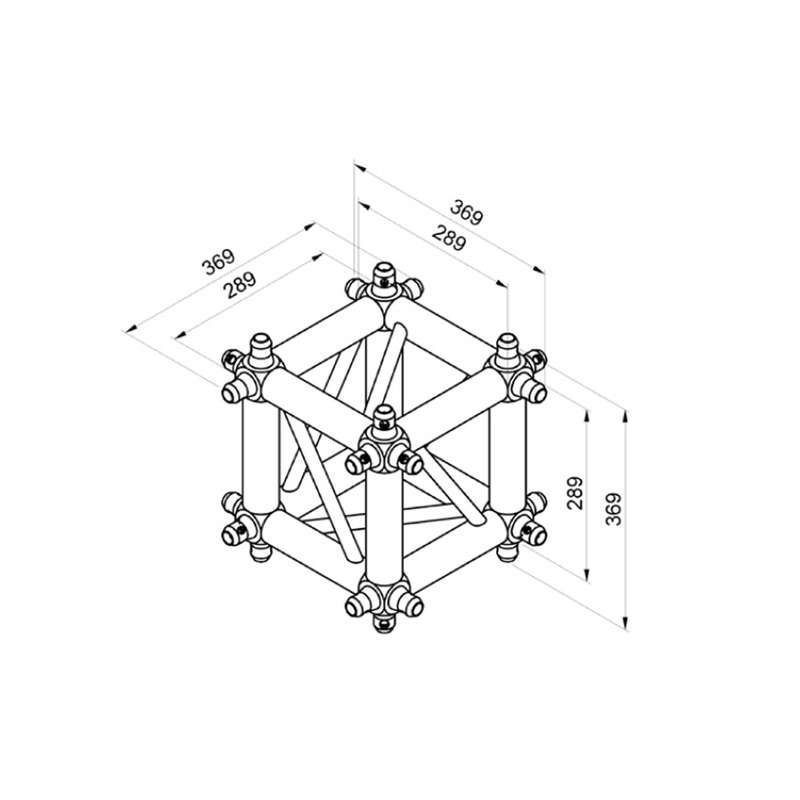 ALUSTAGE QUAD 290 TRUSS 6 WAY CORNER