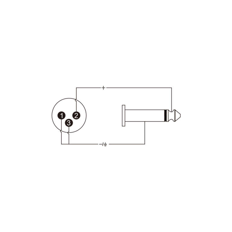 ROXTONE ADAPTOR XLR MALE TO 6.3mm MONO MALE