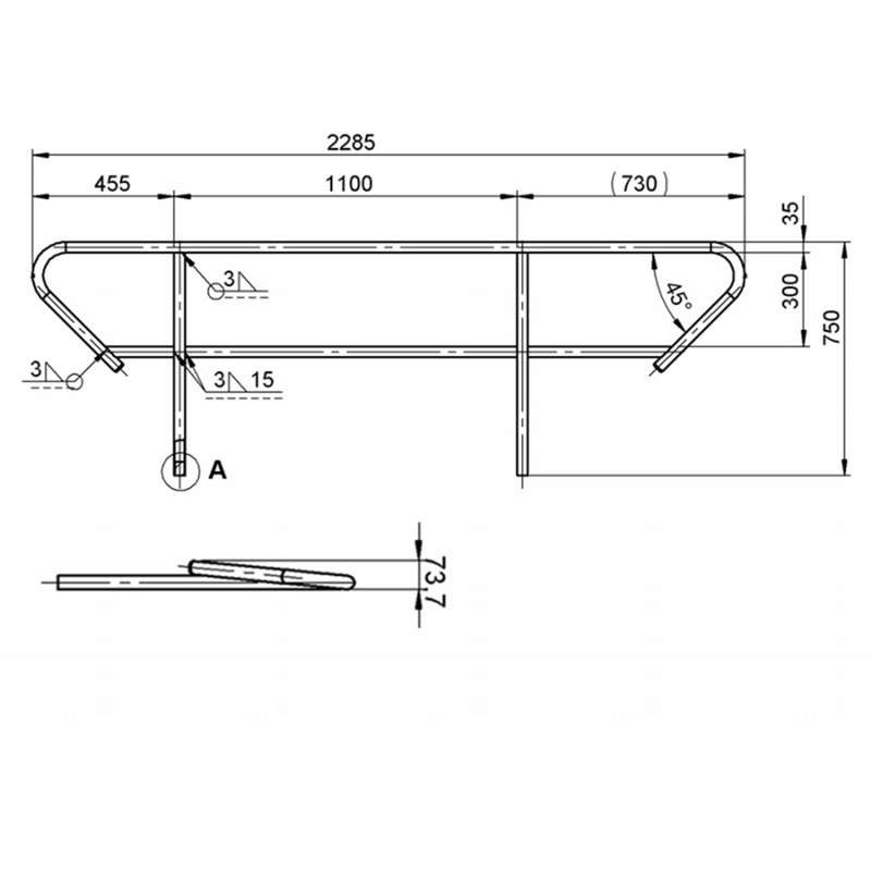 ALUSTAGE ALUMINIUM HANDRAIL FOR SPS STAIRS