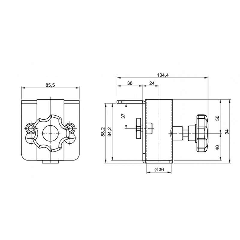 ALUSTAGE HANDRAIL ASSEMBLY CLAMP