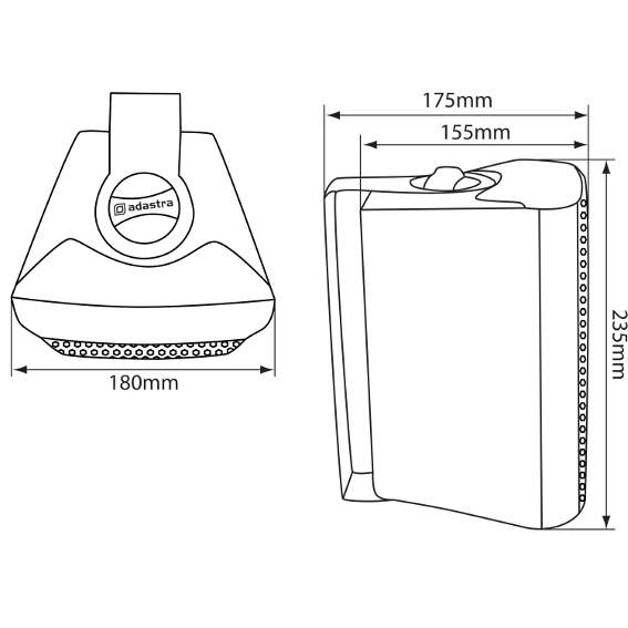ADASTRA BC5-W PASSIVE WALL MOUNT SPEAKER 5.25IN WHITE 45W 8 OHM