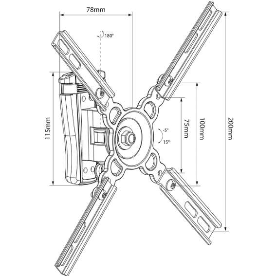 AVLINK - HQS201 FULL MOTION TV WALL MOUNT BRACKET