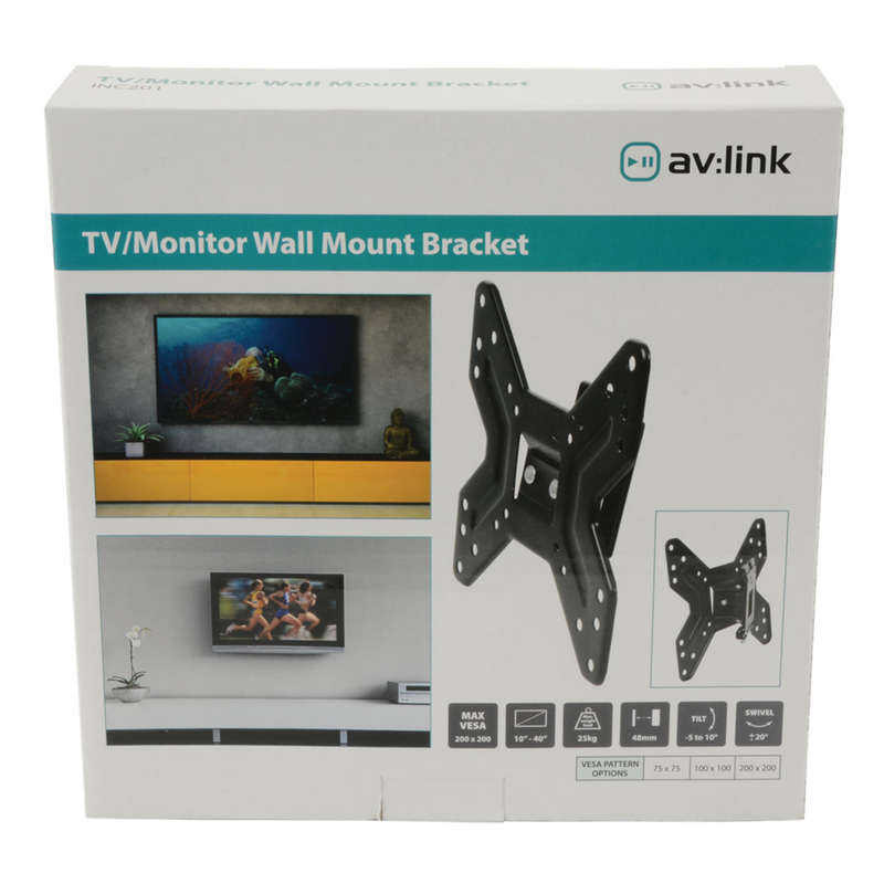 AVLINK - INC201 TILT & SWIVEL TV WALL MOUNT BRACKET 10in - 40in