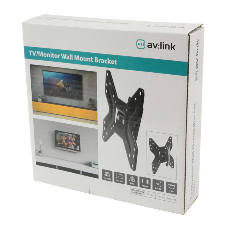 AVLINK - INC201 TILT & SWIVEL TV WALL MOUNT BRACKET 10in - 40in