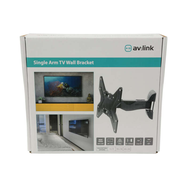 AVLINK - INS201 FULL MOTION SINGLE ARM TV WALL MOUNT BRACKET