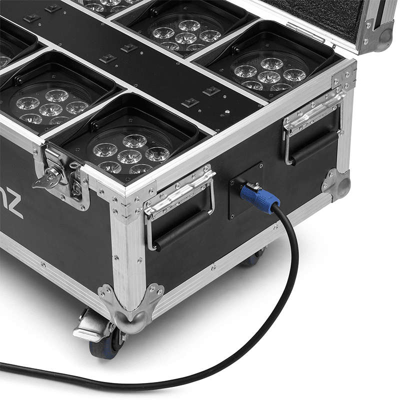 BEAMZ BBP62 LED BATTERY UPLIGHTER IP65 6x 12W RGBAWUV [6 IN A FLIGHTCASE]