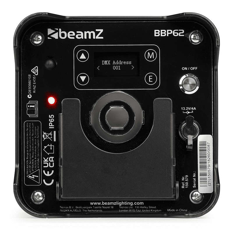 BEAMZ BBP62 LED BATTERY UPLIGHTER IP65 6x 12W RGBAWUV [6 IN A FLIGHTCASE]