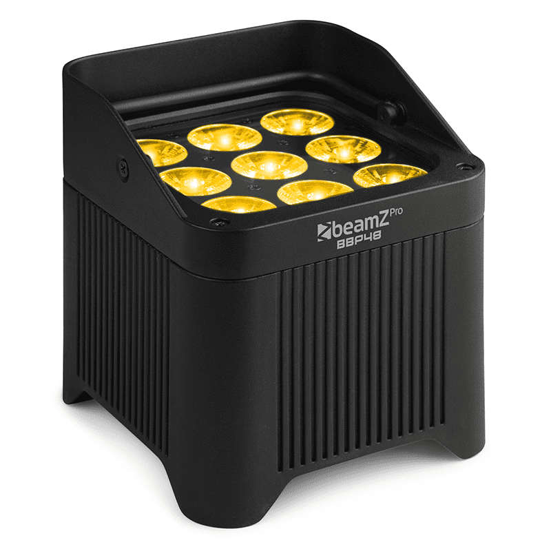 BEAMZPRO BBP48 LED BATTERY UPLIGHT PAR IP65 9x 12W RGBAWUV