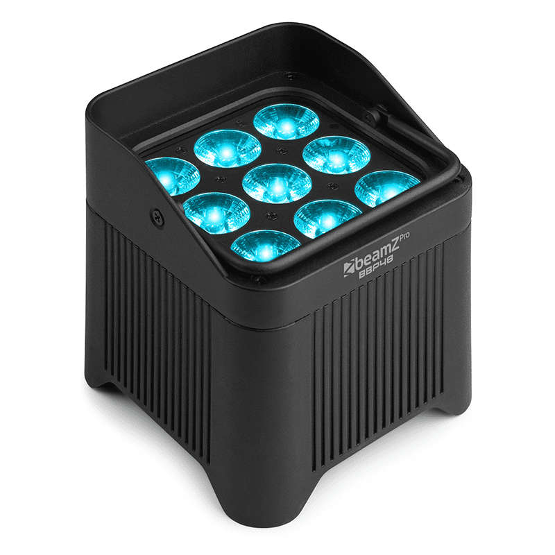 BEAMZPRO BBP48 LED BATTERY UPLIGHT PAR IP65 9x 12W RGBAWUV