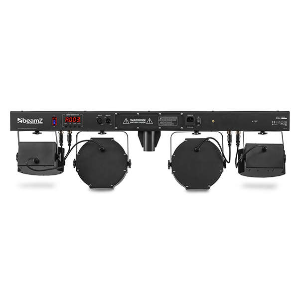 BEAMZ SB02 LED SHOWBAR WITH DERBY AND PAR 8x 4W BATTERY RGBW