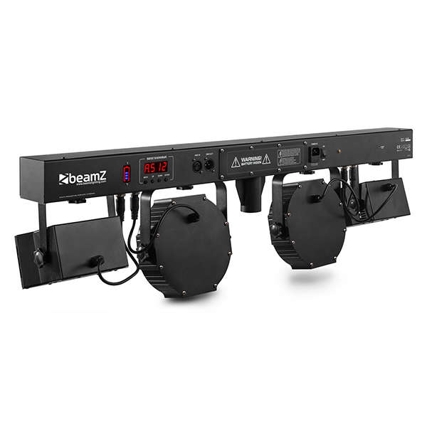 BEAMZ SB02 LED SHOWBAR WITH DERBY AND PAR 8x 4W BATTERY RGBW