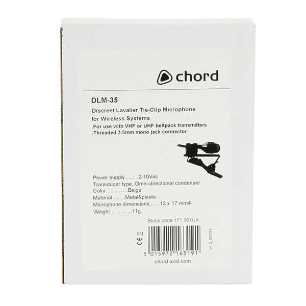 CHORD DLM-35 LAPEL MICROPHONE BEIGE 3.5mm