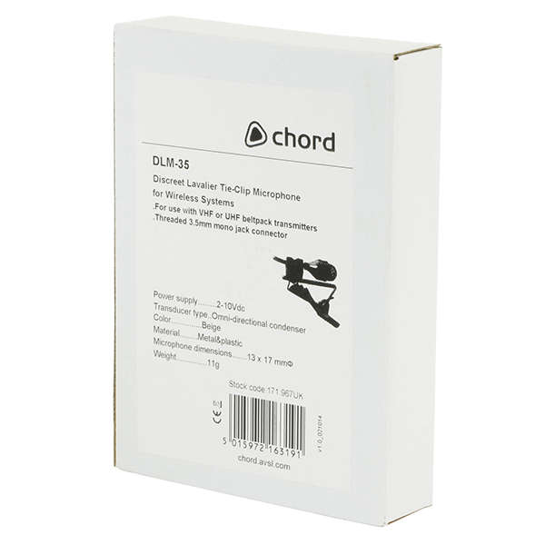 CHORD DLM-35 LAPEL MICROPHONE BEIGE 3.5mm