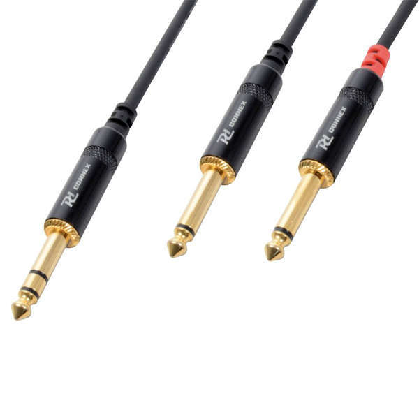 PDC CX76-3 SIGNAL LEAD 6.3MM STEREO MALE  - 2X 6.3MM MONO MALE 3M