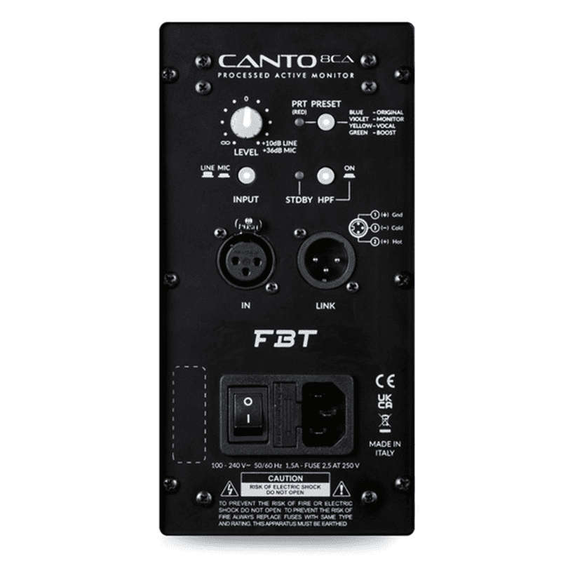 FBT - CANTO8CAB 8in ACTIVE SPEAKER 200W + 100W RMS BLACK