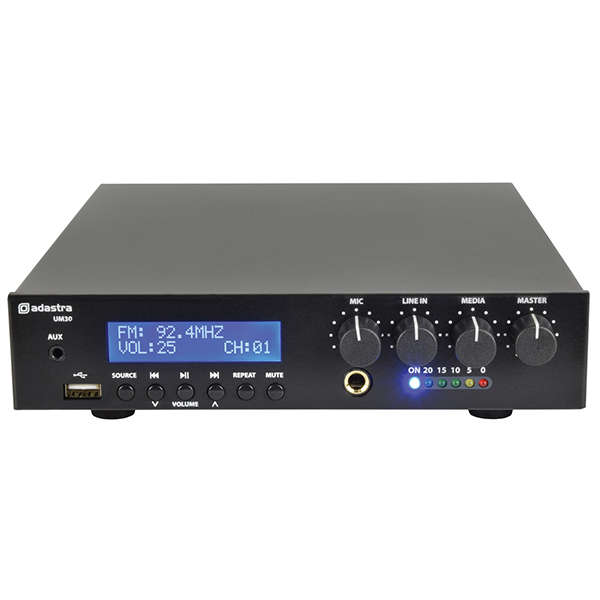 ADASTRA UM30 100V MIXER AMPLIFIER 30W USB/FM/BT