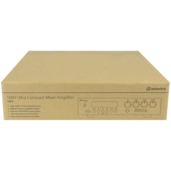 ADASTRA UM30 100V MIXER AMPLIFIER 30W USB/FM/BT