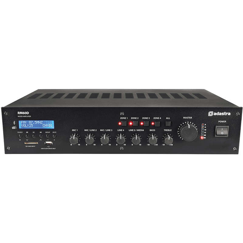 Adastra - RM60D MIXER-AMPLIFIER USB/BT/FM/DAB+ 100V 60W