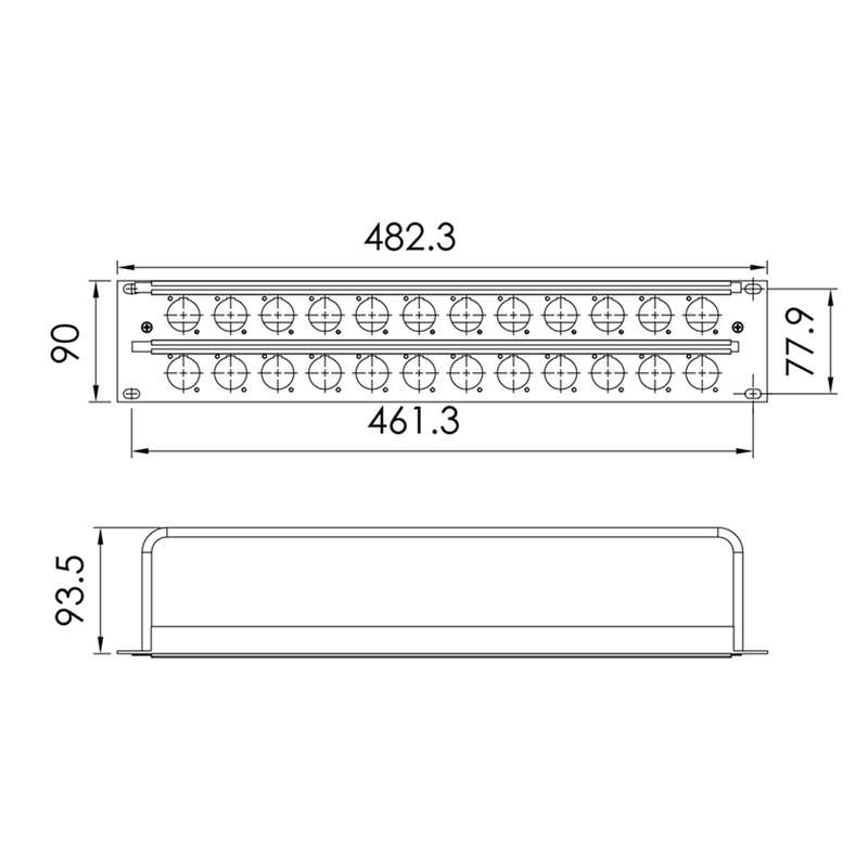 ROXTONE - RACK PANEL "D" SIZE CHASSIS CONNECTOR