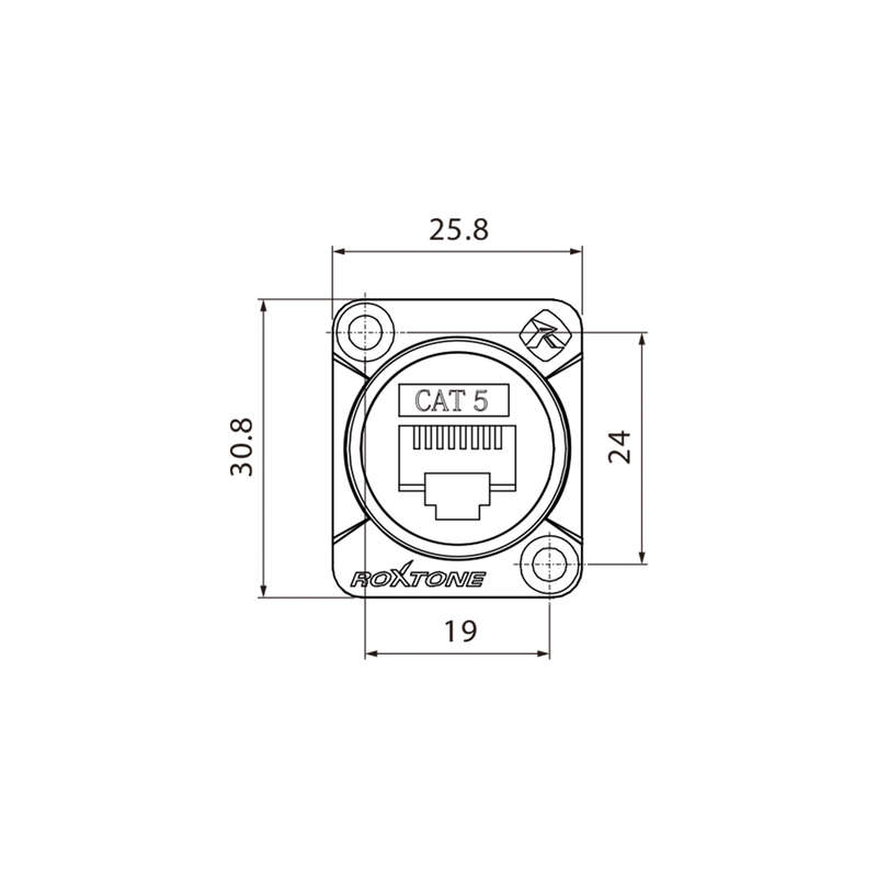 ROXTONE CONNECTOR RJ45 CHASSIS MOUNT CAT5