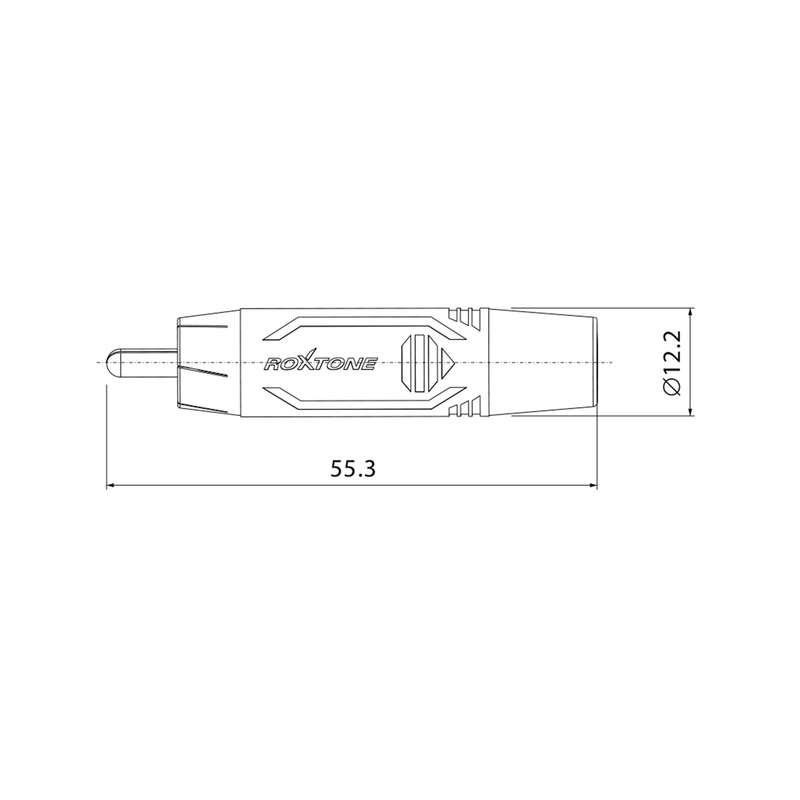 ROXTONE CONNECTOR PAIR RCA INLINE MALE RED & BLACK