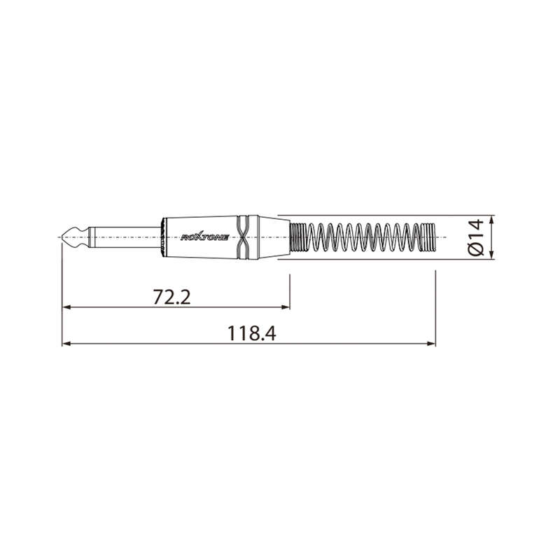 ROXTONE CONNECTOR 6.3mm MONO MALE