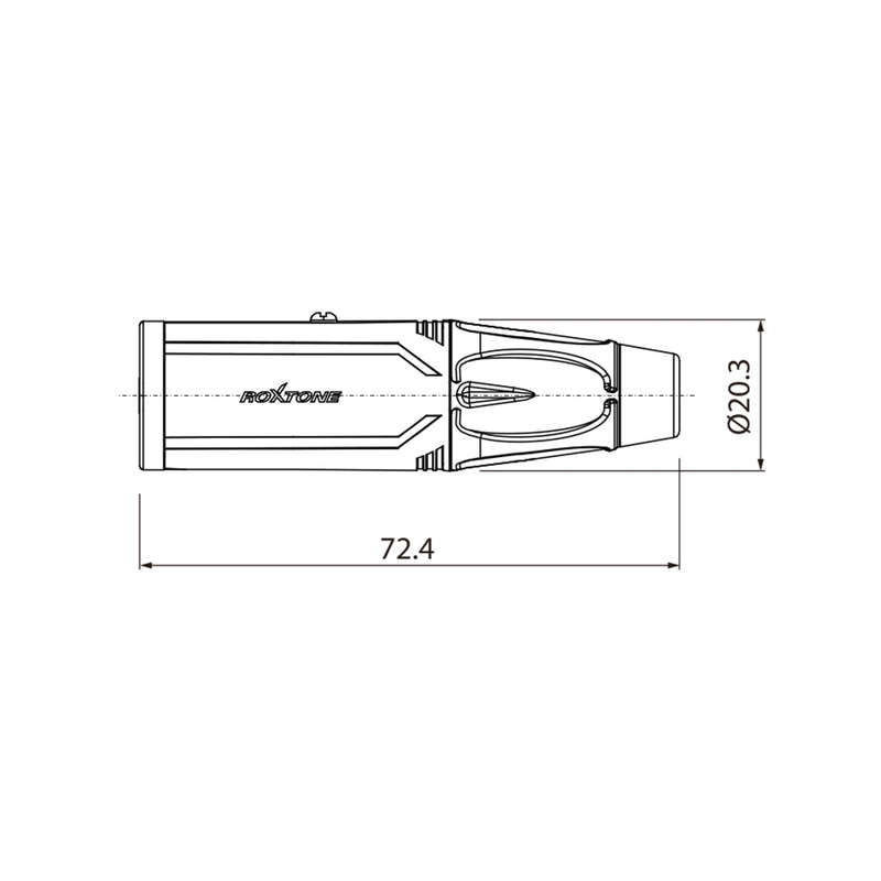 ROXTONE CONNECTOR 6.3mm STEREO MALE RIGHT ANGLE