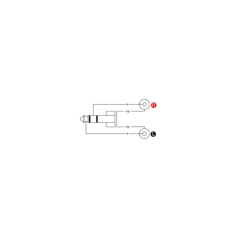 ROXTONE ADAPTOR 6.3mm STEREO MALE TO 2x RCA FEMALE