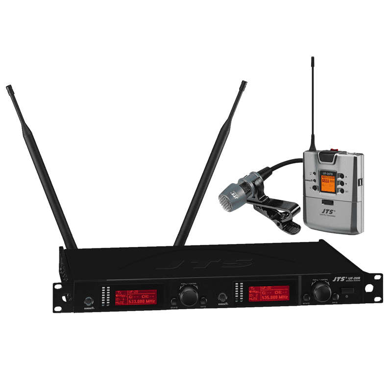 JTS UF-20R/UF-20TB+CM-501 DUAL LAPEL MICROPHONE TRUE DIVERSITY UHF 624-694MHz