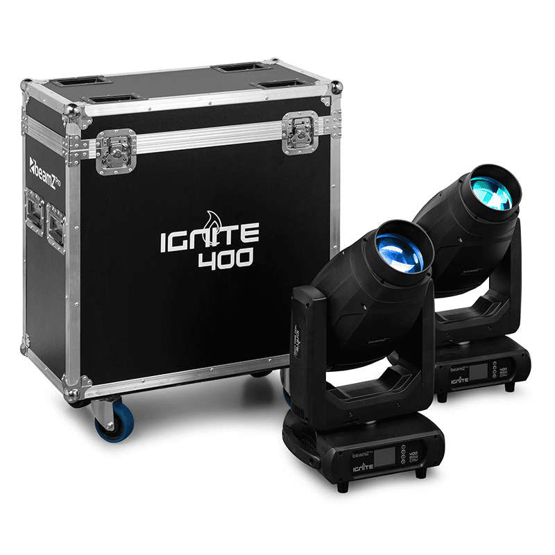 BEAMZPRO IGNITE400 LED MOVING HEAD BEAM-SPOT-WASH 1x 400W [2 IN A FLIGHTCASE]