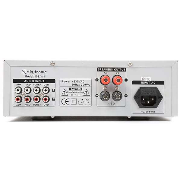 SKYTRONIC AV400 COMPACT HIFI AMPLIFIER 2X 200W SILVER