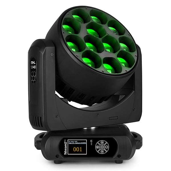 BEAMZPRO MHL1240 LED MOVING HEAD ZOOM 12x 40W RGBW [2 IN A FLIGHTCASE]
