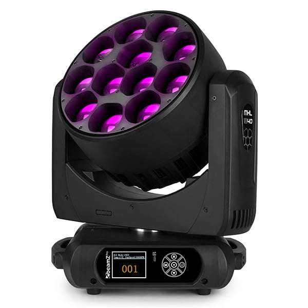 BEAMZPRO MHL1240 LED MOVING HEAD ZOOM 12x 40W RGBW [2 IN A FLIGHTCASE]