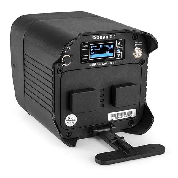 BEAMZPRO BBP54 LED BATTERY UPLIGHT PAR IP54 4x 12W RGBAWUV