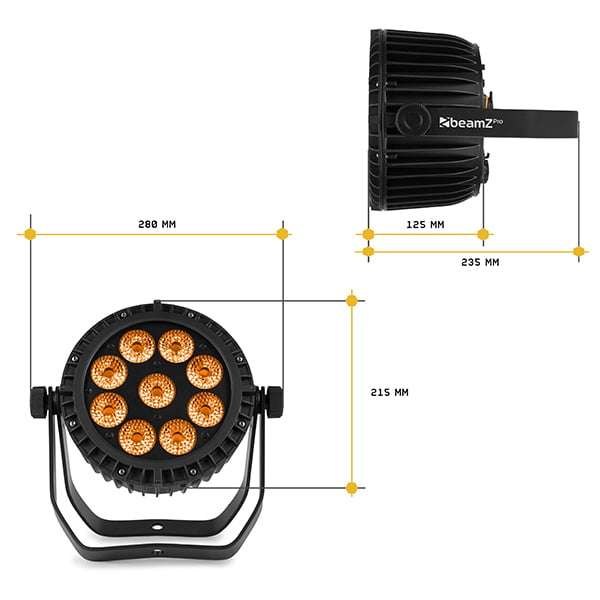 BEAMZPRO WBP912IP LED BATTERY PAR IP65 9x 12W RGBAWUV