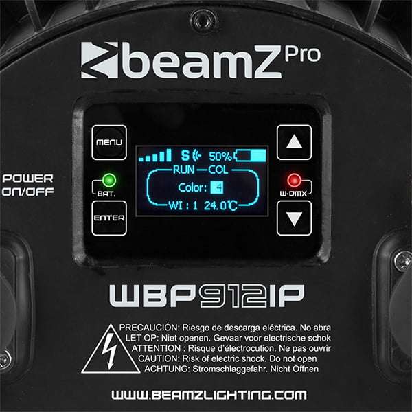 BEAMZPRO WBP912IP LED BATTERY PAR IP65 9x 12W RGBAWUV
